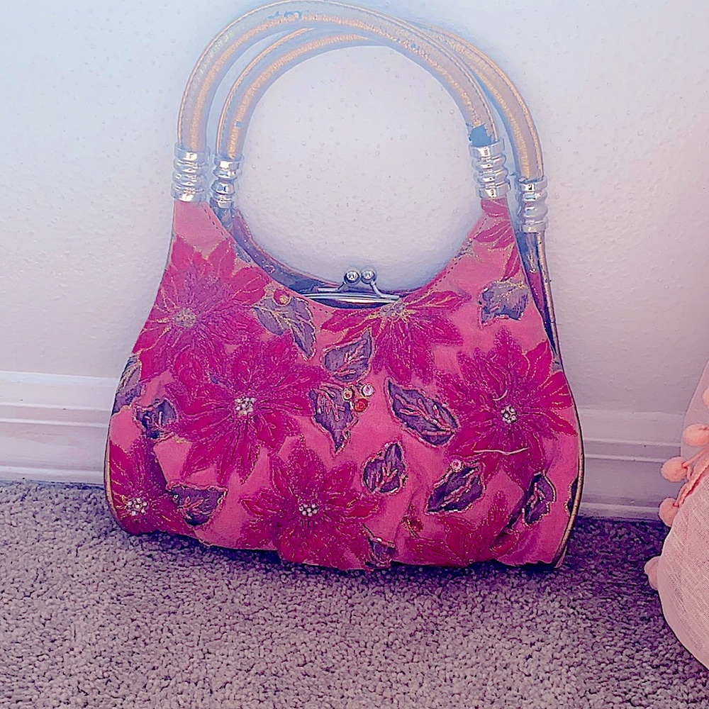Vintage max Mayer pink floral bag